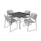 Kee/Zeng Kee Square Table & Chair Set, Wood, Metal, Polypropylene Top TB3636GYBPCM44GY - alternate 1